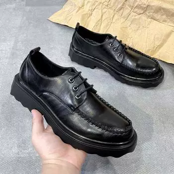 Новые деловые мужские кожаные туфли, летняя повседневная британская мужская обувь, мужская обувь в британском стиле 5271-R 38 коричневый