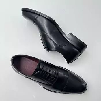 New business pointed leather shoes men s Oxford shoes inner height increase leather shoes men s three joints British style business dress shoes 37