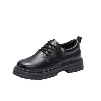 New Business Waterproof Black Leather Shoes Chef Shoes Men s Versatile Thickness Board Shoes Spring Shoes Work Shoes 39 чёрный