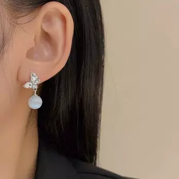 New butterfly crystal zircon earrings exquisite daily butterfly earrings ladies jewelry gifts как