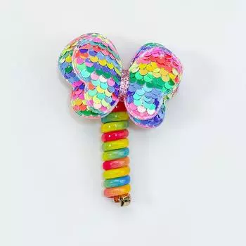 New Butterfly Elastic Hair Rope Cute Girls Telephone Wire Line Elasticity Hair Band For Kids Scrunchies Party Hair Accessories