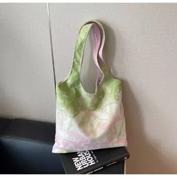 New canvas bag summer fresh illustration shoulder bag large capacity student bag female tote bag tote bag