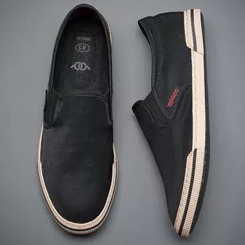 New Canvas Shoes Casual Men s Trendy Low-top Slip-on Shoes Tenis Masculino Mens Shoes Sneaker 38 чёрный