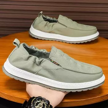 New canvas shoes one-pedal lazy shoes men s shoes autumn men s cloth shoes versatile casual shoes men s board shoes 39 армия зеленый