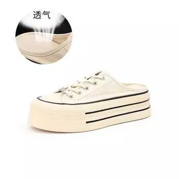 New canvas slippers 2025 summer women s bag head slippers small fragrant style outer slippers women s fashion flat bottom sandals 35