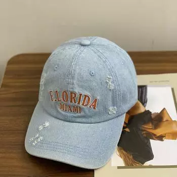 New cap boys street do old spring and summer sun protection versatile letter soft top baseball cap women s tide M56-58cm темно-серого