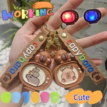New Capibala Shake Light TV Keychain Backpack Pendant Student Gift Doll Machine Small Gift