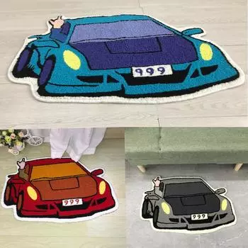 New Car Graphics Embroidered Surface Carpet Non-slip Decorative Floor Mat Children s Bedroom Heating Mat Entry Floor Mat красный