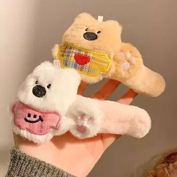 New Cartoon Cute Bear Doll Plush Hairpin Hair Clips Fashion Hair Accessories Girly Heart Bangs Clip Duckbill Clip Headdress Gift кофейный