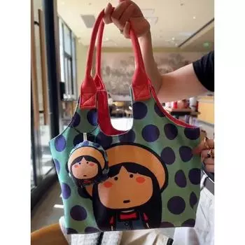 New cartoon handbag, cute shell bag, single shoulder student women s bag, niche large capacity commuting canvas tote bag