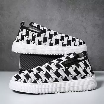 New casual fashion flying woven shoes breathable versatile flat shoes one pedal couple board shoes lazy shoes 36 хаки