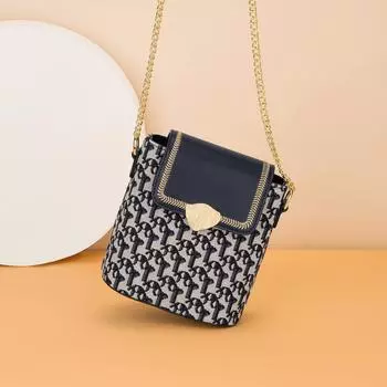 Новые повседневные сумки через плечо с клапаном большой емкости, модные сумки-ведра с принтом в стиле ретро, женские роскошные сумки на цепочке
