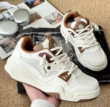 New Casual Male Shoes for Men Fashion Mesh Leather Breathable Shoe Original Man Sneakers Deals Comfortable Outdoor Thick Sole 39 бежевый
