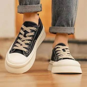 New casual men s Leather board shoes Trendy minimalist design style Daily office outdoor fashion party Youth quality Black shoes 39 чёрный