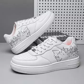 Новые повседневные мужские туфли, модные женские туфли для скейтбординга, 3D-граффити, студенческие повседневные туфли для пар, новогодний подарок, размер 36-44 36 серый