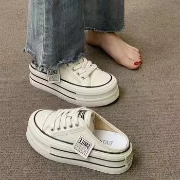 Новые повседневные женские тапочки из парусины с круглым носком и перекрестными ремешками, летняя мода, дышащая, удобная спортивная обувь НЕТ:К02-ХХ 35