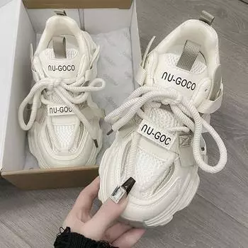New Casual Shoes for Women, Thick Soled Height Increasing Versatile Sports Shoes for Students, Lightweight Women s Flat Shoes 40 серый
