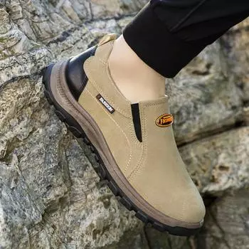 New casual shoes men s shoes popular walking shoes large size fashionable versatile comfortable middle-aged and elderly mountaineering travel shoes 39 чёрный