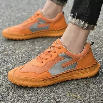 New Casual Summer Breathable Running Shoes Thin Men s Sports Mesh Shoes Summer 38 жёлтый