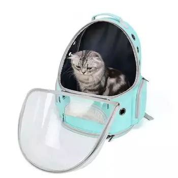 New Cat Backpack Small and Medium Pet Space Bag Transparent Shoulder Cat Bag Going Out Portable Outdoor Travel Dog Backpack серый