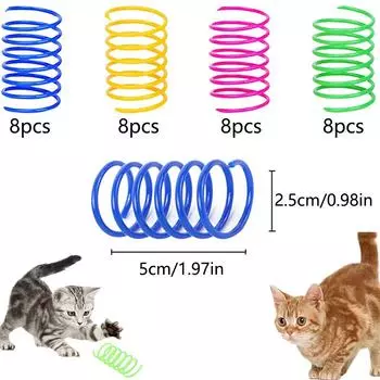 New Cat Spring Toy Plastic Reusable Interactive Cat Toys to Kill Time and Keep Fit