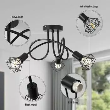 New Ceiling Light Molecular Light American Light Luxury Nordic Guest Restaurant Bedroom Personalized Creative Molecular Light no bulb чёрный