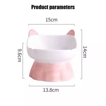 New Ceramic Cat Bowl Protects Cervical Vertebra from Overturning, Oblique Opening High Foot Food Bowl Pet Supplies XS оранжевый
