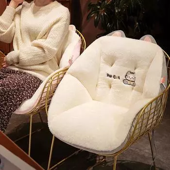 New Chair Cushion Back One Cartoon Cuddle Cat Half Encircle Three-dimensional Butt Cushion Family Car Comfort Cushion 45X55CM