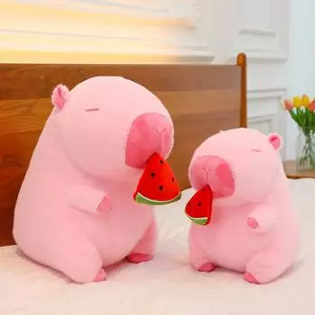 New Cherry Blossom Pink Watermelon Capybara Doll Pink Kapibara Plush Toy Low Price 25cm