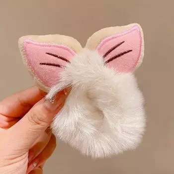 New Children Plush Hair Ring Cute Animal Ears High Elastic Rubber Band Don t Hurt Hair Cartoon Hairbands Girl Hair Accessories