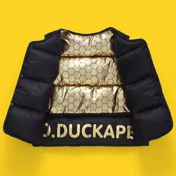 New children s black gold self-heating warm cartoon printed cotton vest infant wear outer cotton vest 100 yards чёрный