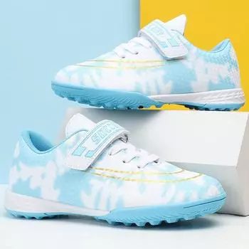 New children s broken nail football shoes boys and girls flat non-slip primary and secondary school sports shoes Velcro football 30