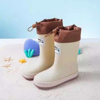 New children s bundle rain boots waterproof and non-slip boys and girls soft-soled camping rain boots medium tube light and comfortable water shoes inner length 150mm (suitable for yards 20-21)