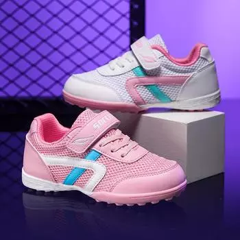 New children s football shoes girls Velcro children s sneakers boys game training shoes tf broken nail sneakers 30