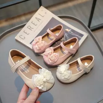 New Children s Leather Shoes Mary Janes Sweet Elegant Princess Shoes for Girls Spring Autumn Kids Causal Flat Dress Single Shoes 21 розовый