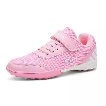 New children s mesh children s football shoes broken nails men s and women s Velcro primary school students free lace-up anti-skid training shoes 29