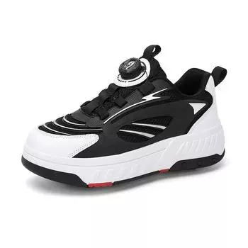 Новые детские беговые туфли для мальчиков на роликовых коньках, четырехколесные беговые туфли для студентов, деформационные коньки, обувь на колесах для девочек 28