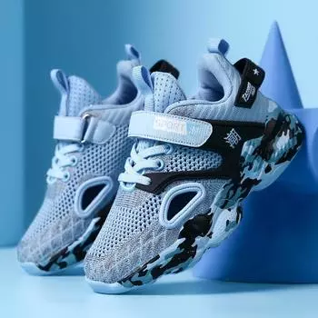 New children s summer single net classmates fly-woven sports and leisure shoes frame shoes sandals boys and girls Velcro mesh shoes 28