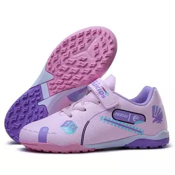 New children s Velcro primary school students training sole classmates football shoes size 29-39 one shoe retail 29