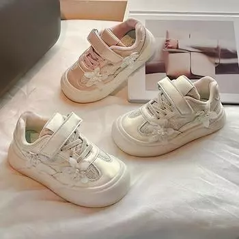 New Children Tennis Shoes Elegant Fashion Girls Thick Bottom Sneakers Versatile Non-slip Kids Causal Running Sneakers Breathable 26 розовый