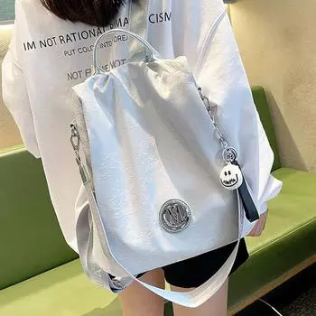 New Chinese Dark Pattern National Style Female Retro Multipurpose Backpack Silver