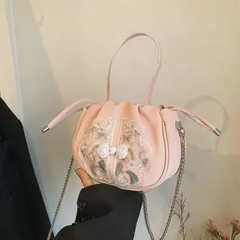 Новая ручная сумка с китайской вышивкой для женщин. 2024. Новая модная и модная седельная сумка в китайском стиле. Универсальная сумка через плечо на одно плечо.