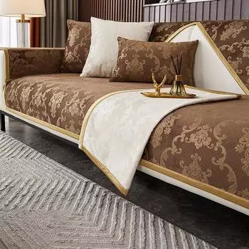 Новый китайский жаккардовый чехол для дивана в гостиную с европейским цветочным декором, чехол для дивана, пылезащитный, противоскользящий, подушка для дивана на все сезоны 70x70cm 1pcs