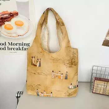 New Chinese niche design sense simple commuter cloth bag women s 2024 summer new large-capacity Guochao tote bag