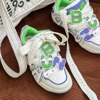 New Chinese niche Guochao mandarin duck bread shoes for men and women casual versatile breathable platform sports skateboard shoes for women 35 фиолетовый