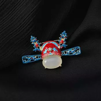 New Chinese retro enamel champion and brooch niche design creativity Chinese style pin men s and women s suit accessories