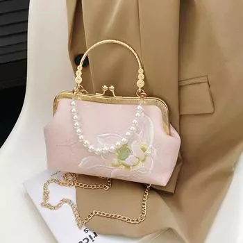 Новая элегантная сумка Hanfu с вышивкой в китайском стиле, сумка Qipao в древнем китайском стиле, золотая сумка с диагональным крестом на одно плечо only bag