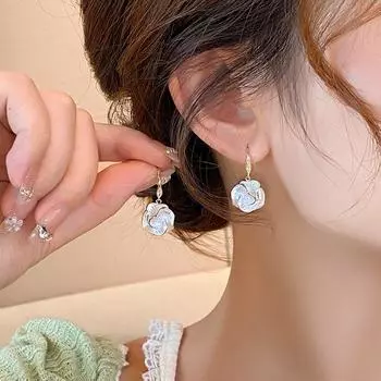 New Chinese Style Gourd Earrings Eardrops Women s Accessories Ear Studs 2025 New Arrival Best Selling Fancy Cheongsam Earrings Gentle White Camellia