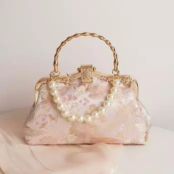 New Chinese Style Handbag Women s Matching Cheongsam Bag Ancient Style Han Chinese Clothing Small Bag 2024 New Crossbody Pink