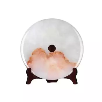 New Chinese style natural safflower jade safety buckle decoration, living room, office decoration, housewarming gift feng shui